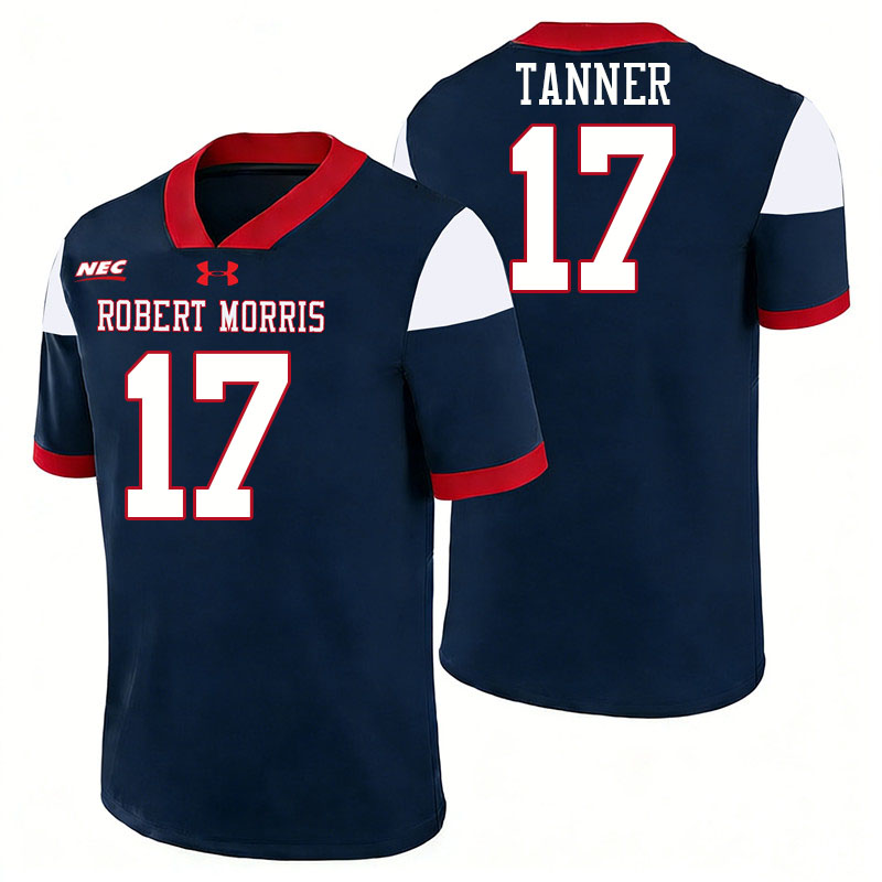 Robert Morris Colonials #17 Zach Tanner College Football Jerseys,Uniforms Stitched-Navy